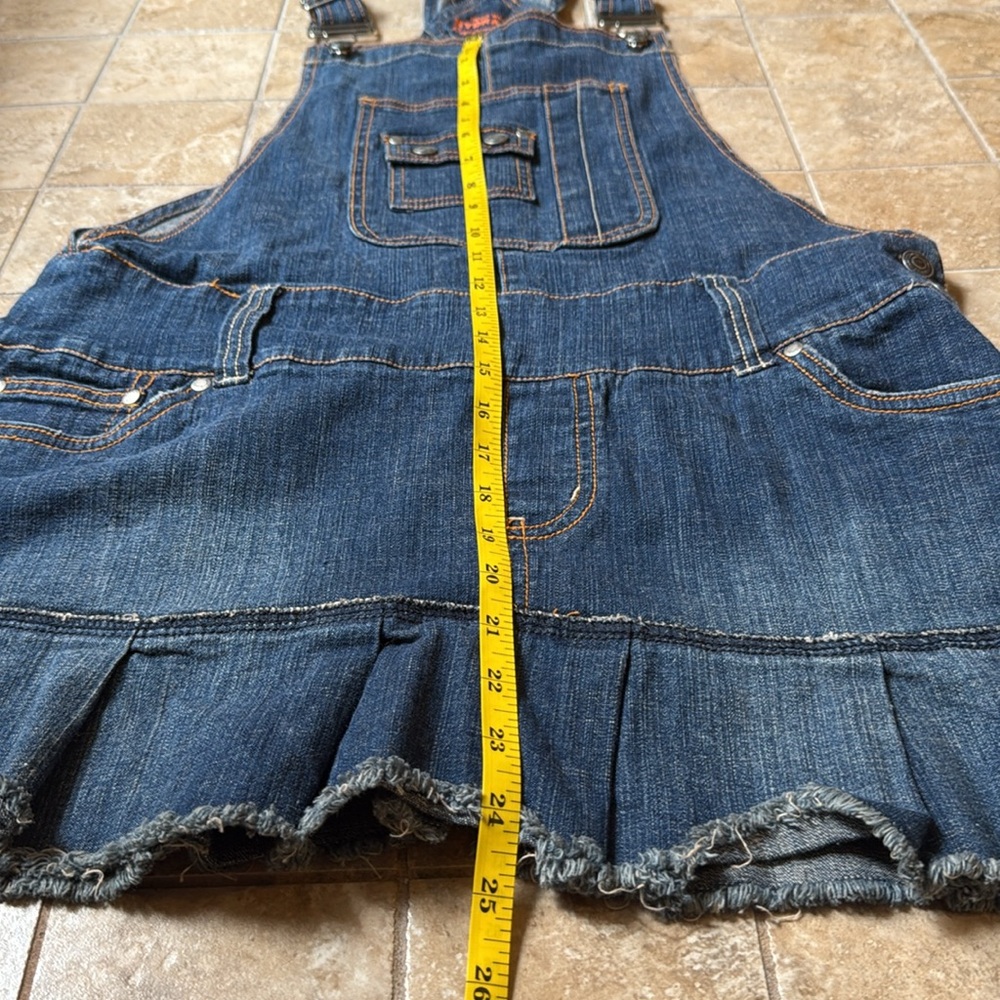 Vintage Y2K Denim Pleated Skirt Overall Mini Dress Hydraulic Premium Denim Jr 11 - Picture 10 of 11